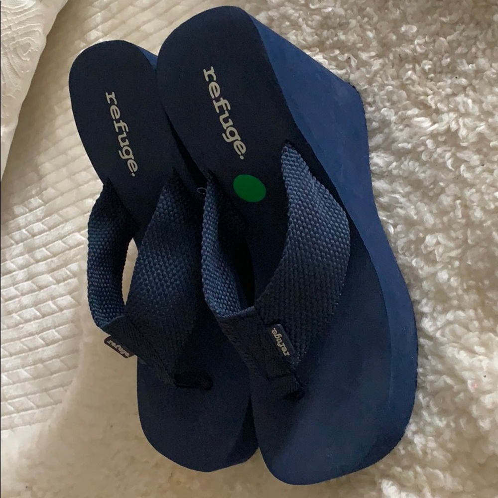 Navy blue high heel sandals